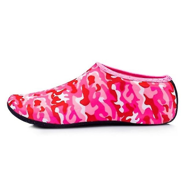 Unisex vannsko Svømming Dykkersokker Sommer Aqua Beach Sandal Flat Shoe Seaside Sklisikker joggesko Sokker Slipper-1 Multi Red 30-31 XS