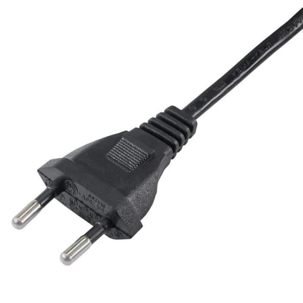Strømkabel 2-pinsstift IEC C7/CEE 7/16 Europlugg 3,0m