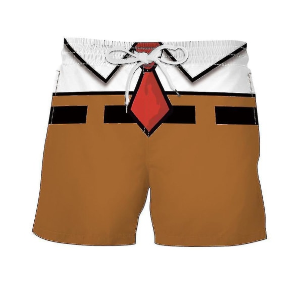 Svampbob Fyrkantstryck lösa strandshorts för män 4XL