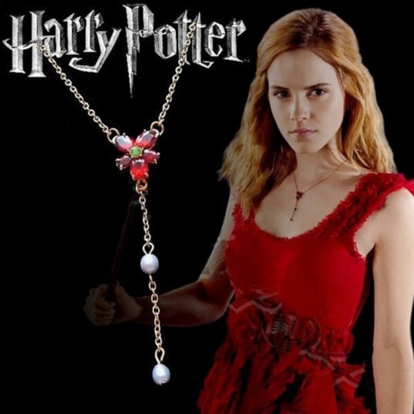 Harry Potter Halsband - Hermione Grangers Red Crystal Guld