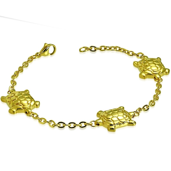 Armband Sköldpaddor Kirurgisk Stål 316 L Guld Färg