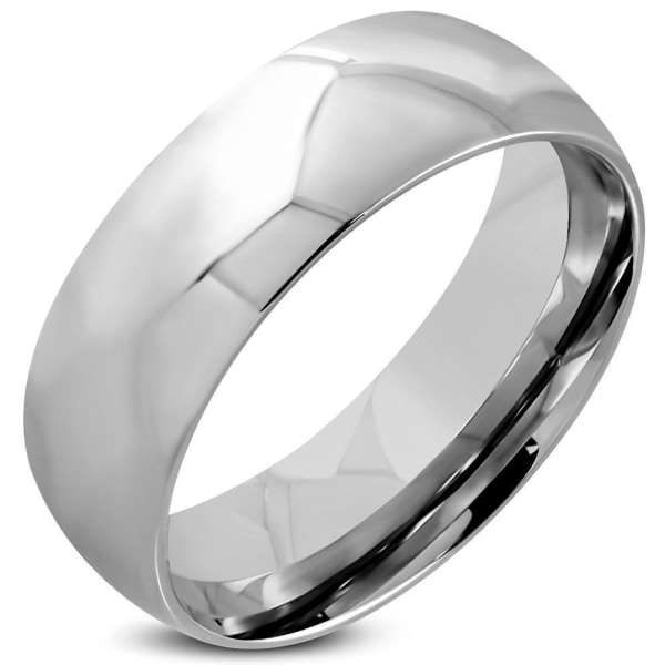 Slät & Blank Silver Färgad Ring Rostfritt stål 316L - Stl 17,32