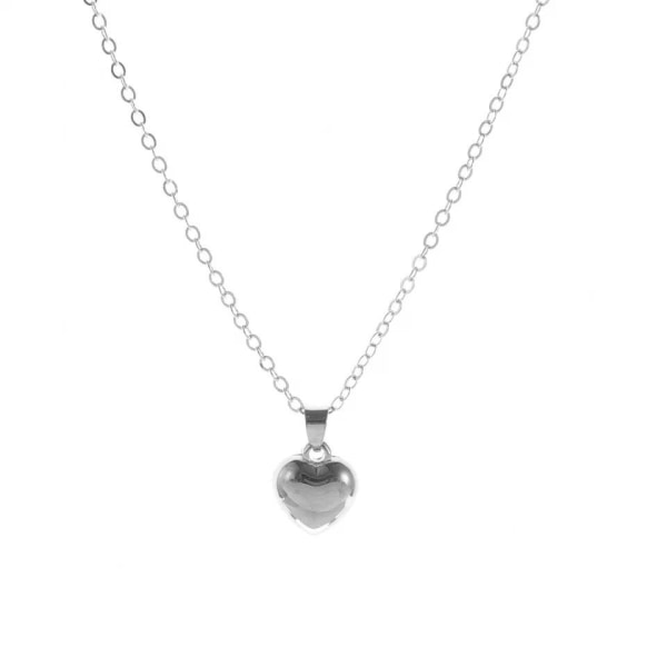 Silver Halsband med Enkelt Hjärta / Heart - Stilren Design Silver