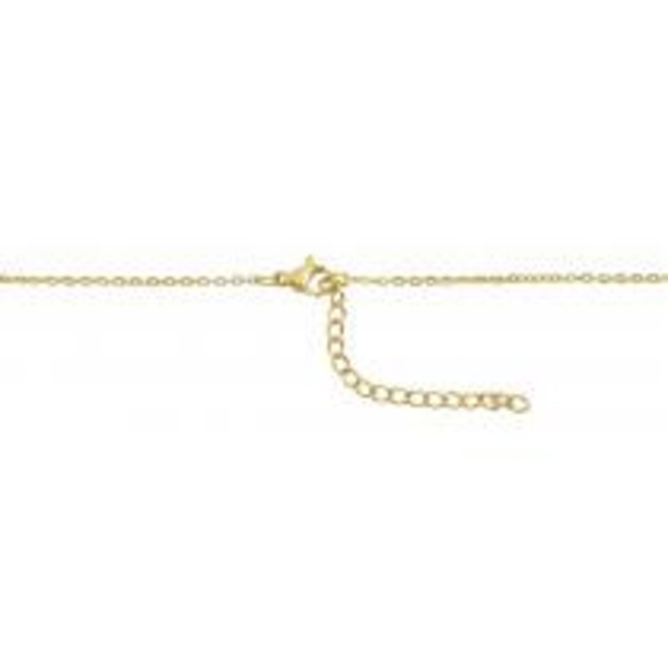 Guld Halsband i Rostfritt Stål med EKG-Kurva/Heartbeat/Hjärtslag Guld