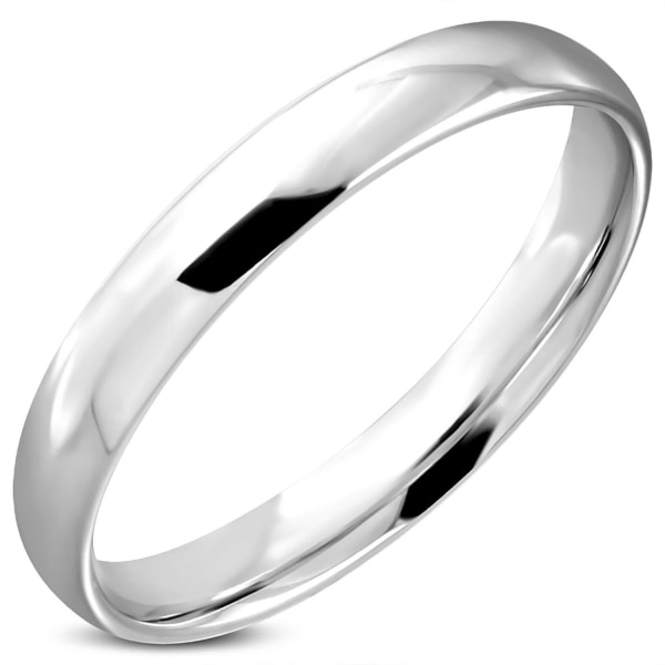 Slät Blank Halvrundad Ring i Kirurgiskt Stål 316L i Silver Färg - 4 mm - Stl 16,51 Silver