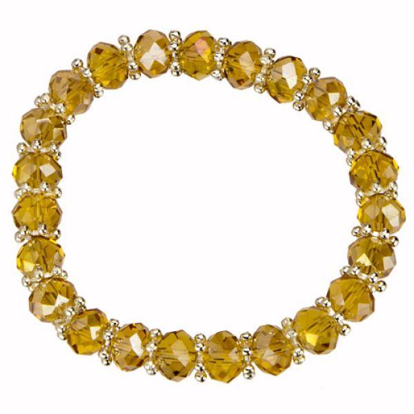 Pärlarmband / Armband med Glaspärlor / Glas Pärlor - Mörk Gul Mörk gul
