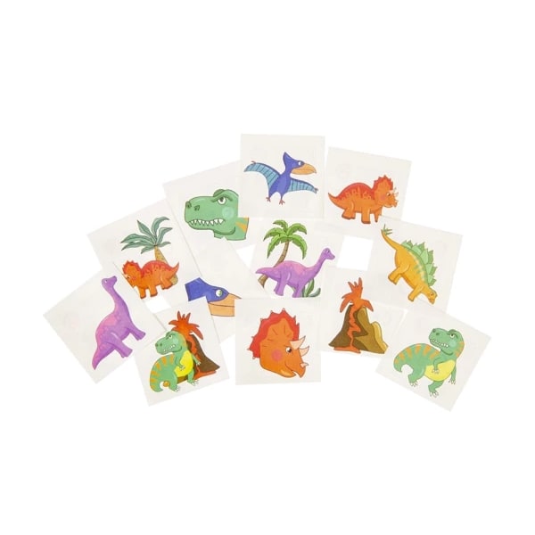 12 st Temporära Barn Tatueringar / Fake Tattoo Sticker - Dinosaurier