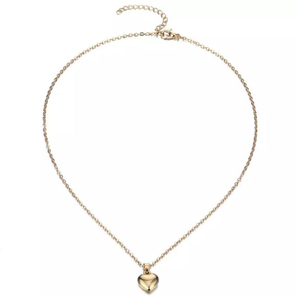 Guld Halsband med Enkelt Hjärta / Heart - Stilren Design Guld