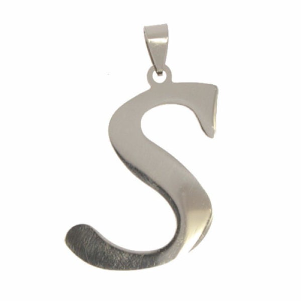 Silver Bokstavshalsband i Stål - Halsband med Bokstaven S Silver