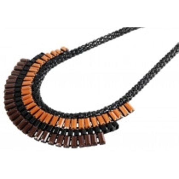 Boho Statement Multilayer Halsband -Svarta, Beige & Bruna Pärlor Svart