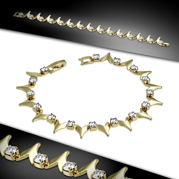 Armband med klara Cubic Zircon Guld Färg
