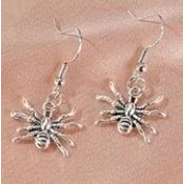 Silver Örhängen med Spindel / Spindlar / Spider - Halloween Silver