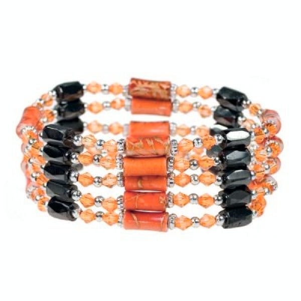 Unikt Magnet Halsband /Armband / Vristlänk - Lång Kedja - Orange Orange