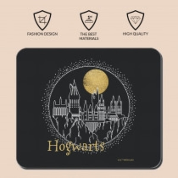 Musmatta / Mouse Pad - Harry Potter - Hogwarts - Officiellt Licensierad Svart