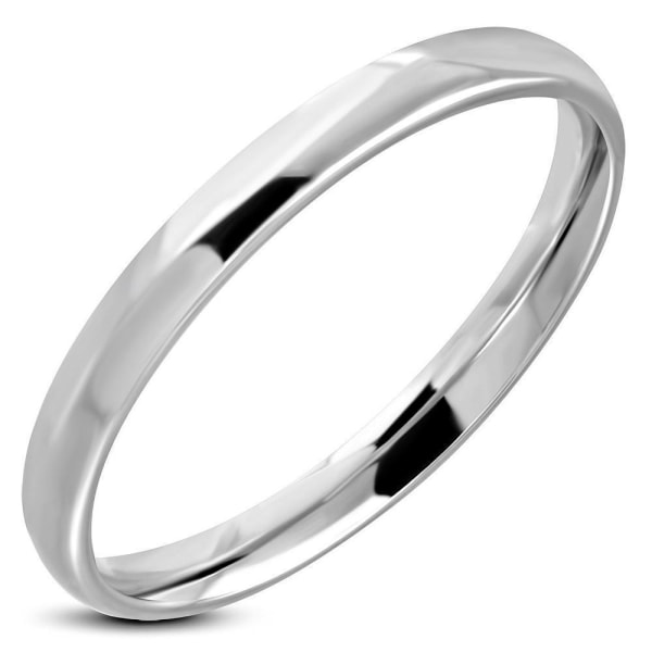 Slät & Blank Ring Silver Färg Rostfritt stål 316L 3 mm Stl 18,14
