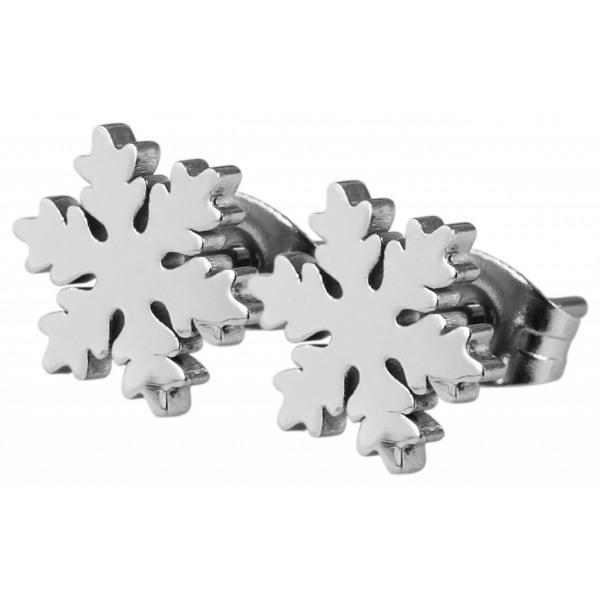 Silver Örhängen till Jul i Rostfritt Stål - Snöflinga /Snowflake Silver