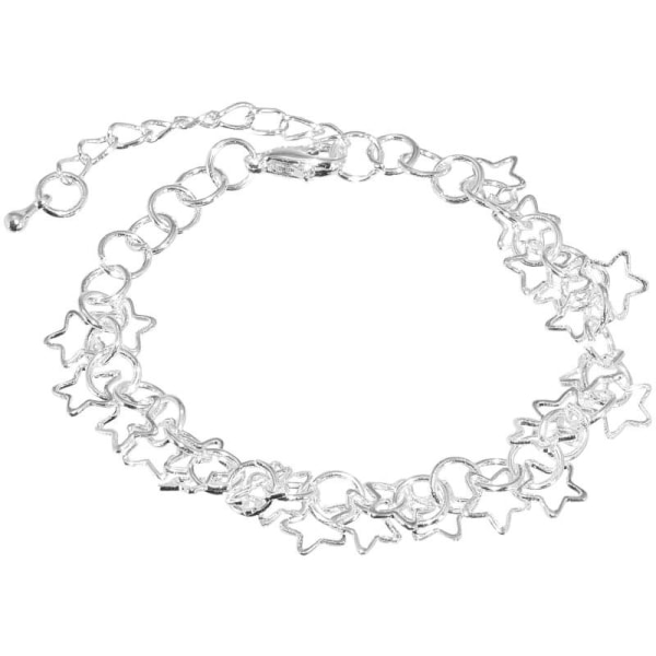 Sött Silver Armband - Kedja Dekorerad med Ihåliga Stjärnor Silver