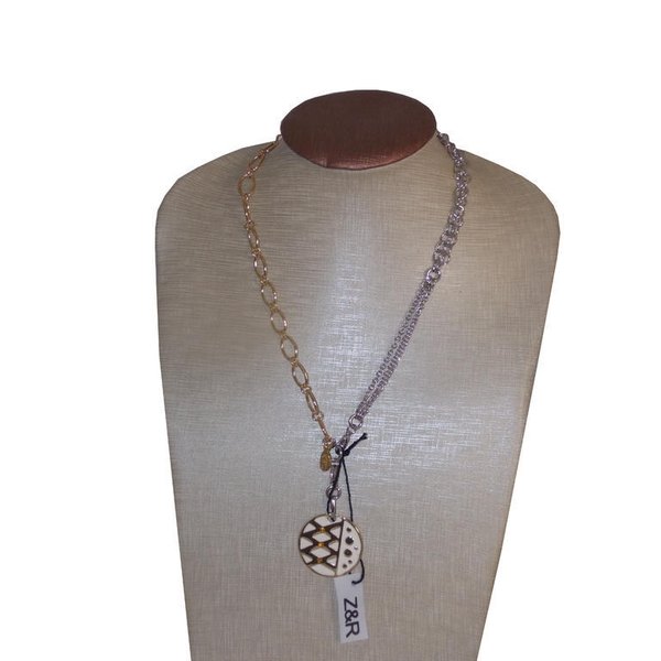 Z&R Halsband Emaljerad platta med svarowski Vintage