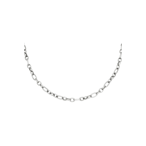 Silver Halsband i Rostfritt Stål - Eleganta Ovala Länkar - 6 mm Silver