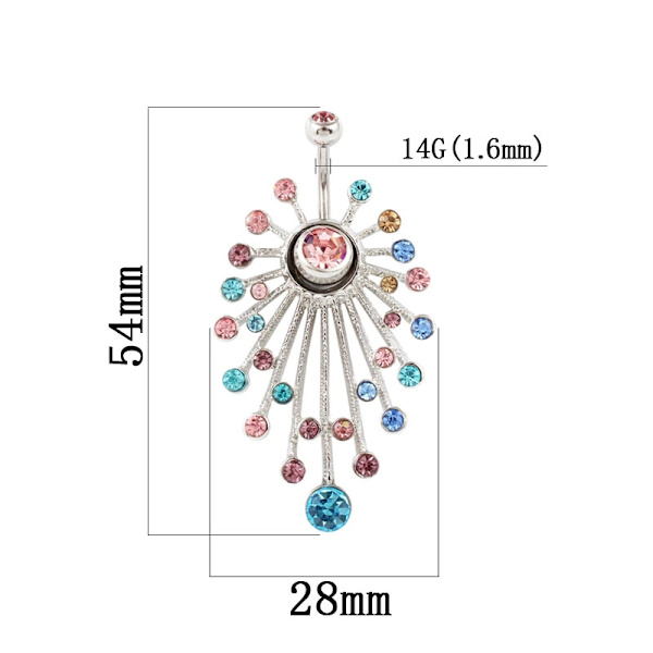 Navelpiercing  Multifärgad  / Rhinestone och Kirurgiskt stål