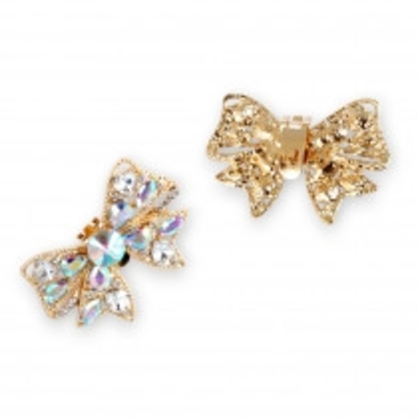 2 st / 1 par Guld Skosmycken Skoklämmor Shoe Clips - Rosetter med Kristaller / Strass Guld