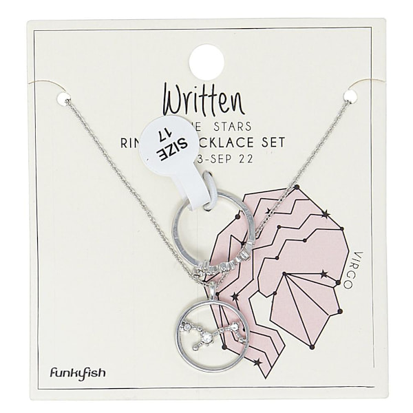 Silver Smyckesset - Halsband & Ring - Stjärntecken / Jungfrun Silver