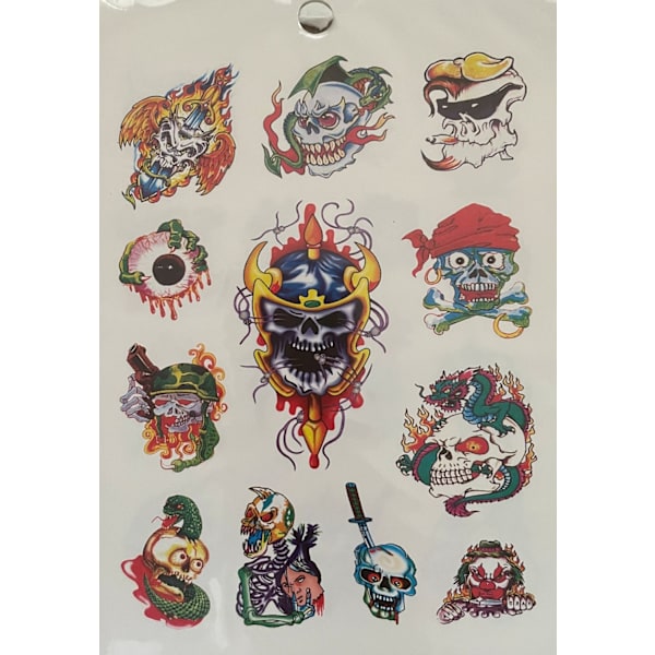 6 st Ark Temporära Tatueringar / Fake Tattoo Sticker - Döskalle / Skorpion multifärg
