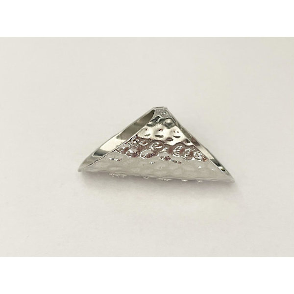 Oversize Silver Ring med Vita Stenar & Text - HOPE - Stl 18 Silver