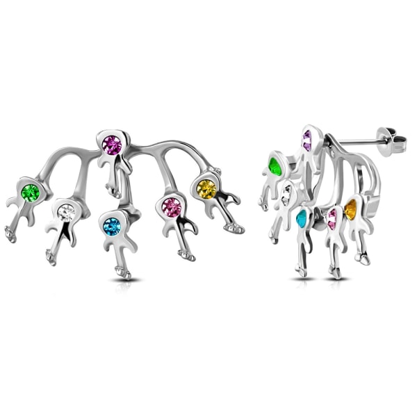 Örhängen i Silver färg med Gitarrer & Cubic Zirconia