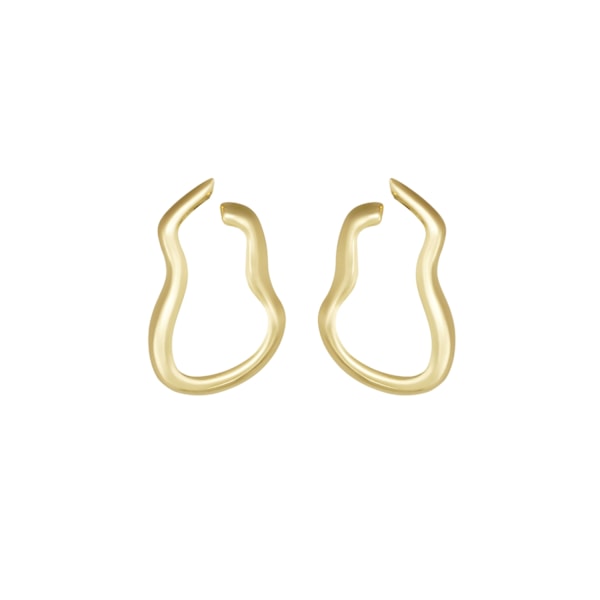 Blanka Örhängen i en Vågig Geometrisk form / Wavy Wonder - Guld Guld