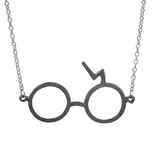Harry Potter Halsband - Glasögon med Blixt - Svart-Grå Svart