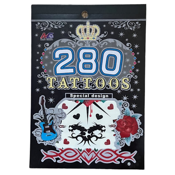 6 st Ark Temporära Tatueringar / Fake Tattoo Sticker - Ros / Fjäril / Rock / Bokstäver multifärg