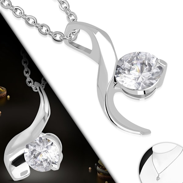 Halsband Snirkel med en klar Cubic Zirkonia