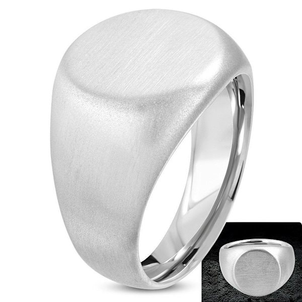 Matt Herr Ring Rostfritt Stål 316L Silver Färg - Stl 19,76