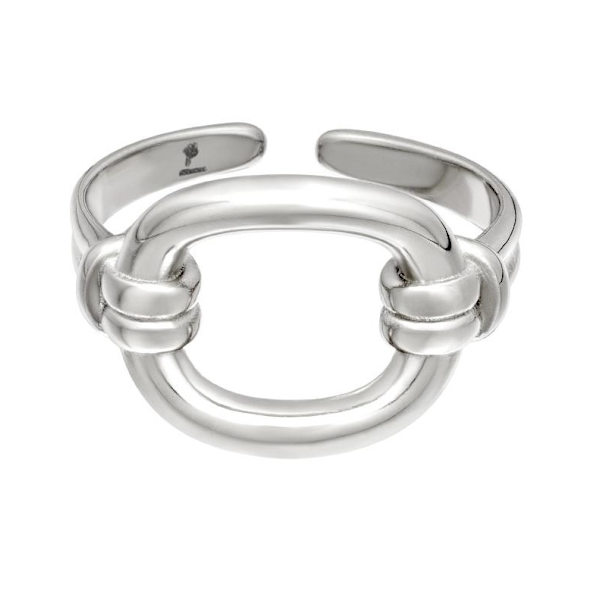 Ring i Rostfritt Stål med Trendig Design - Silver - Justerbar Silver