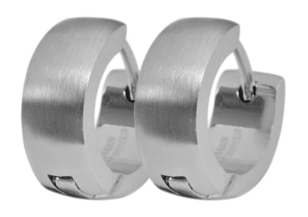 Klassiska Breda Små Silver Hoop / Creoler Örhängen i Rostfritt Stål - 13 mm Silver
