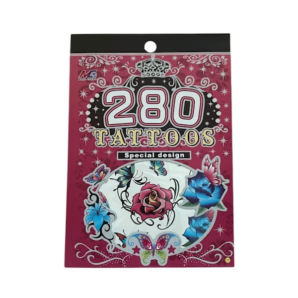 6 st Ark Temporära Tatueringar / Fake Tattoo Sticker - Ros / Blomma / Fjäril multifärg