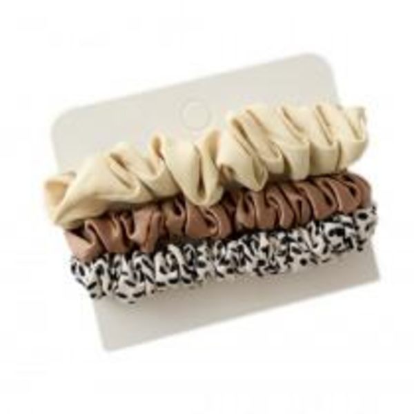 3-pack Scrunchies Hårsnoddar Hårband Håraccessoar - Beige & Brun multifärg