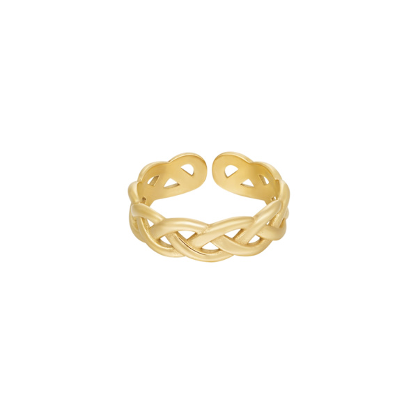 Ring i Rostfritt Stål med Flätad Design - Guld - Stl 16 Guld