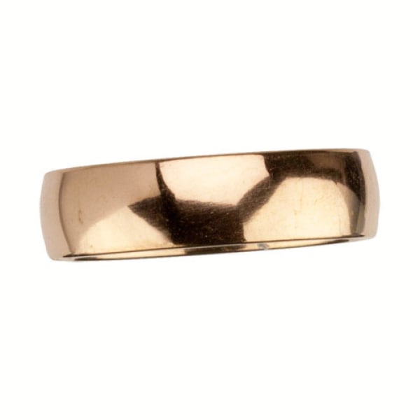 Slät Blank Rosé Guld Ring i Rostfritt Stål 6 mm - Stl 21,5 Rosa guld