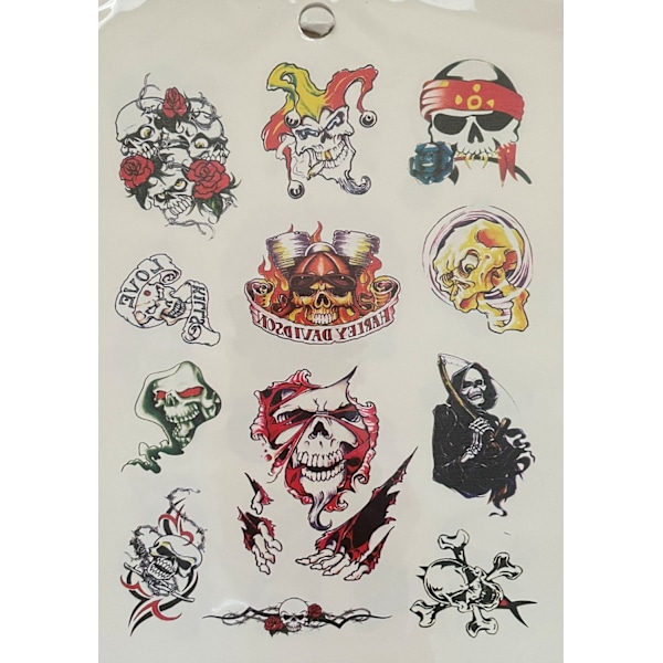 6 st Ark Temporära Tatueringar / Fake Tattoo Sticker - Döskalle / Skorpion multifärg