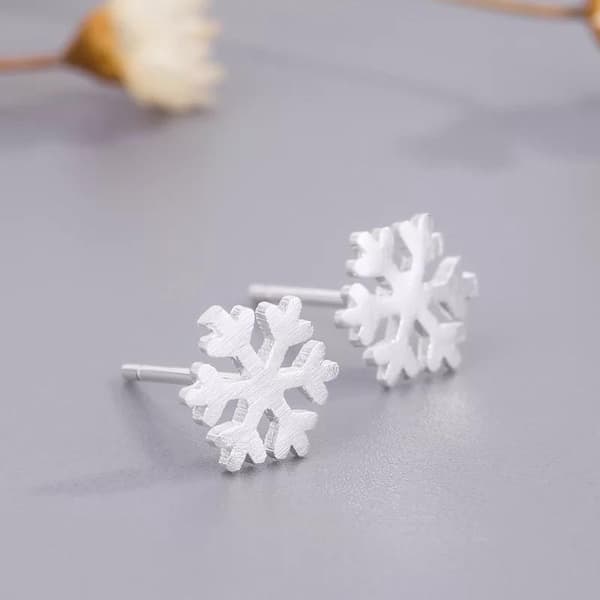 Silver Örhängen till Jul / Christmas i Stål - Snöflinga Silver