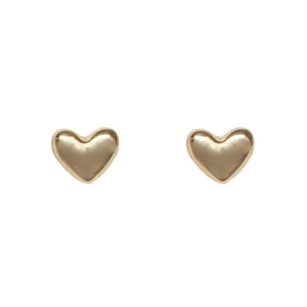 Små Mini Stud Guld Örhängen - Enkla. Blanka & Släta Hjärtan Guld