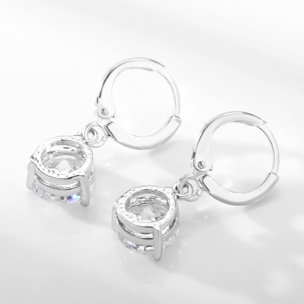 Silver Smyckesset - Halsband & Örhängen -  Svart CZ Kristall Svart
