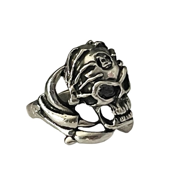 Cool Silver Ring med en Döskalle / Dödskalle - Stl 21 Silver