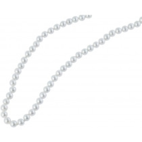 Stilrent Halsband med Vita Pärlor/Vitt Pärlhalsband - 45 cm/6 mm Vit