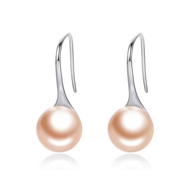 Klassiska Silver Örhängen med Champagne Pärla / Pärlörhängen Silver
