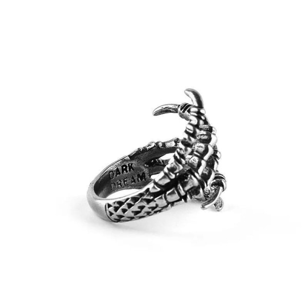 Silver Ring med Drakklo Örnklo / Drake Örn Klo - Justerbar Silver one size