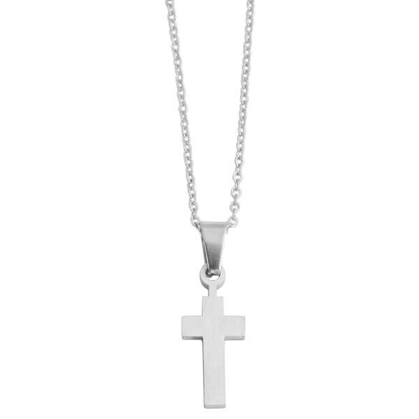 Silver Halsband i Rostfritt Stål - Enkelt & Stilrent Kors Silver