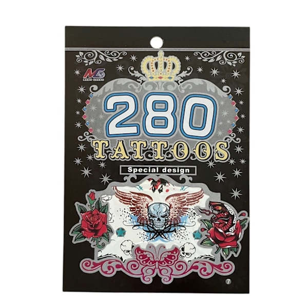 6 st Ark Temporära Tatueringar / Fake Tattoo Sticker - Döskalle / Drake / Örn / Ros multifärg